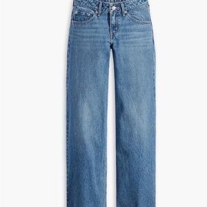 NWT Levi's Low Loose Women's Wide Leg Blue Jeans sz 30 by 32 medium wash